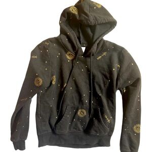 Belle Du Jour womens Celestial cropped hooded sweatshirt size XS